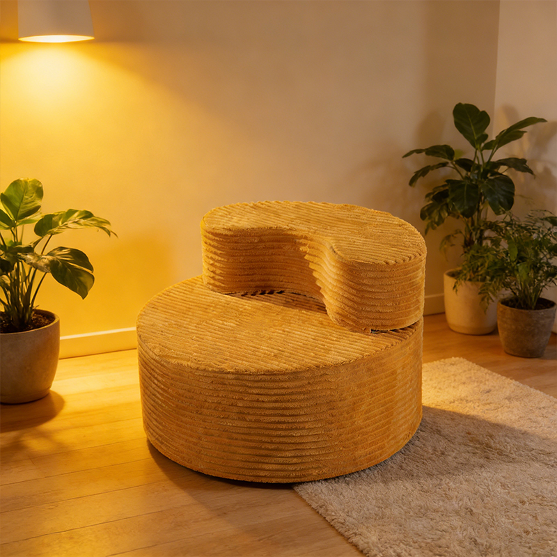 Kids Round Foam Lounge Sofa – Vacuum Compressed