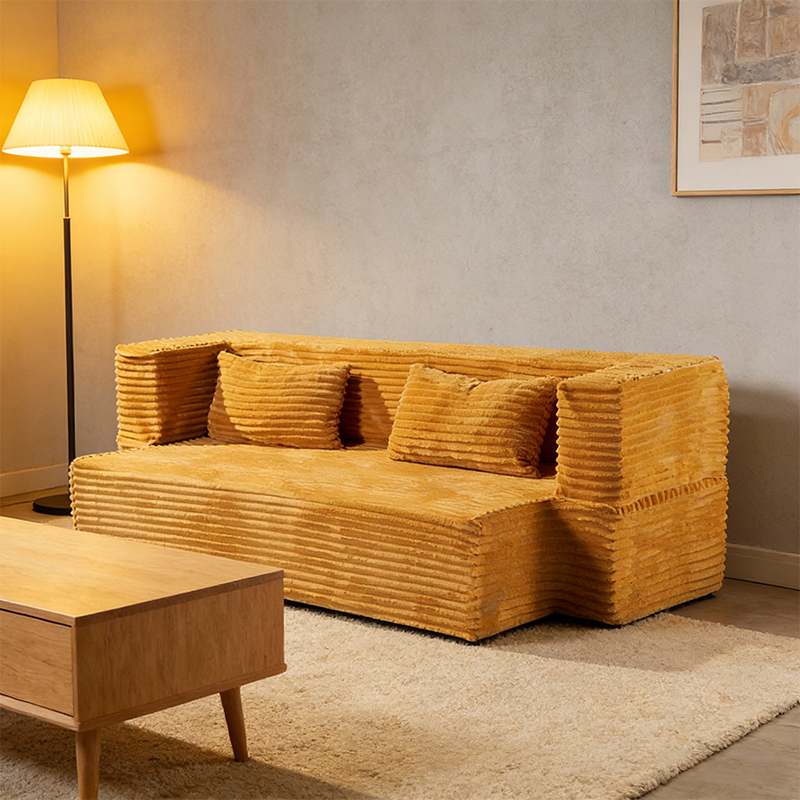 SOFTFORM All-Foam Integrated Corduroy Compression Sofa Bed